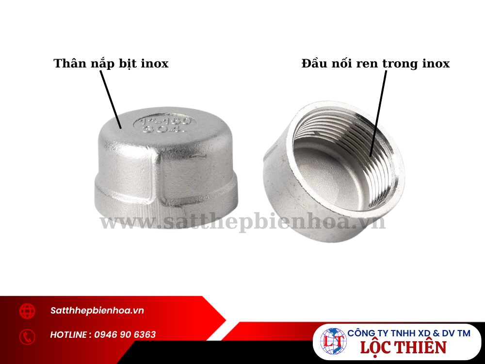 Cấu tạo nắp bịt ren trong inox