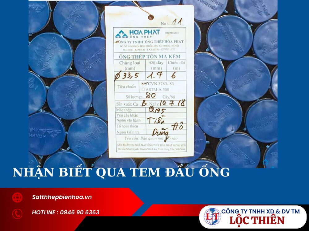 Nhận biết qua tem đầu ống